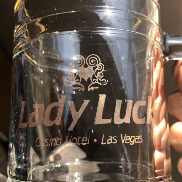 Set of 4 Lady Luck Glass Steins with Gold Rim - Picture 14 of 14